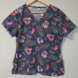 Star Wars Scrub Top womens, No Size On Tag, See Pic Of Measurements